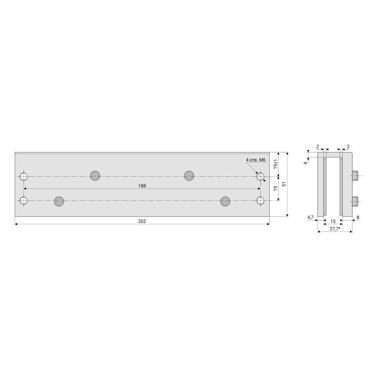 Монтажная пластина GH-188x19